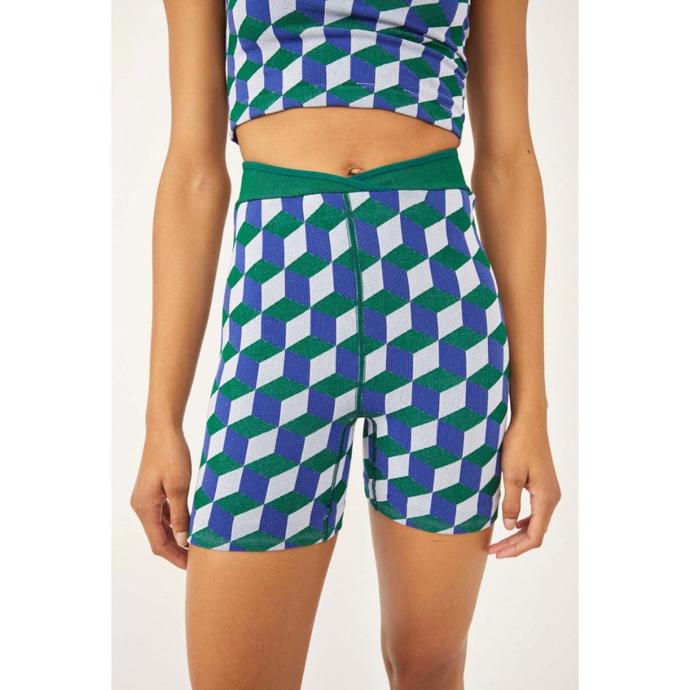 NWT FP Movement Free Throw Jacquard Shorts / Veridian Combo